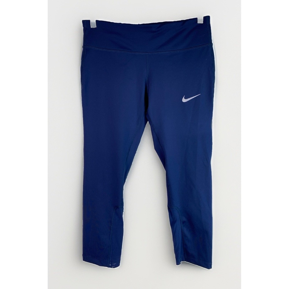 Nike Dri-Fit Women's M Blue Athletic Compression Running Crop Leggings